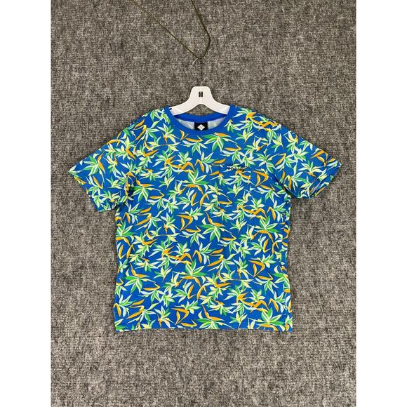 Columbia Shirt Mens Large Blue Hawaiian Crew Neck‎ Vintage 1990s Pocket Tee - Picture 1 of 9